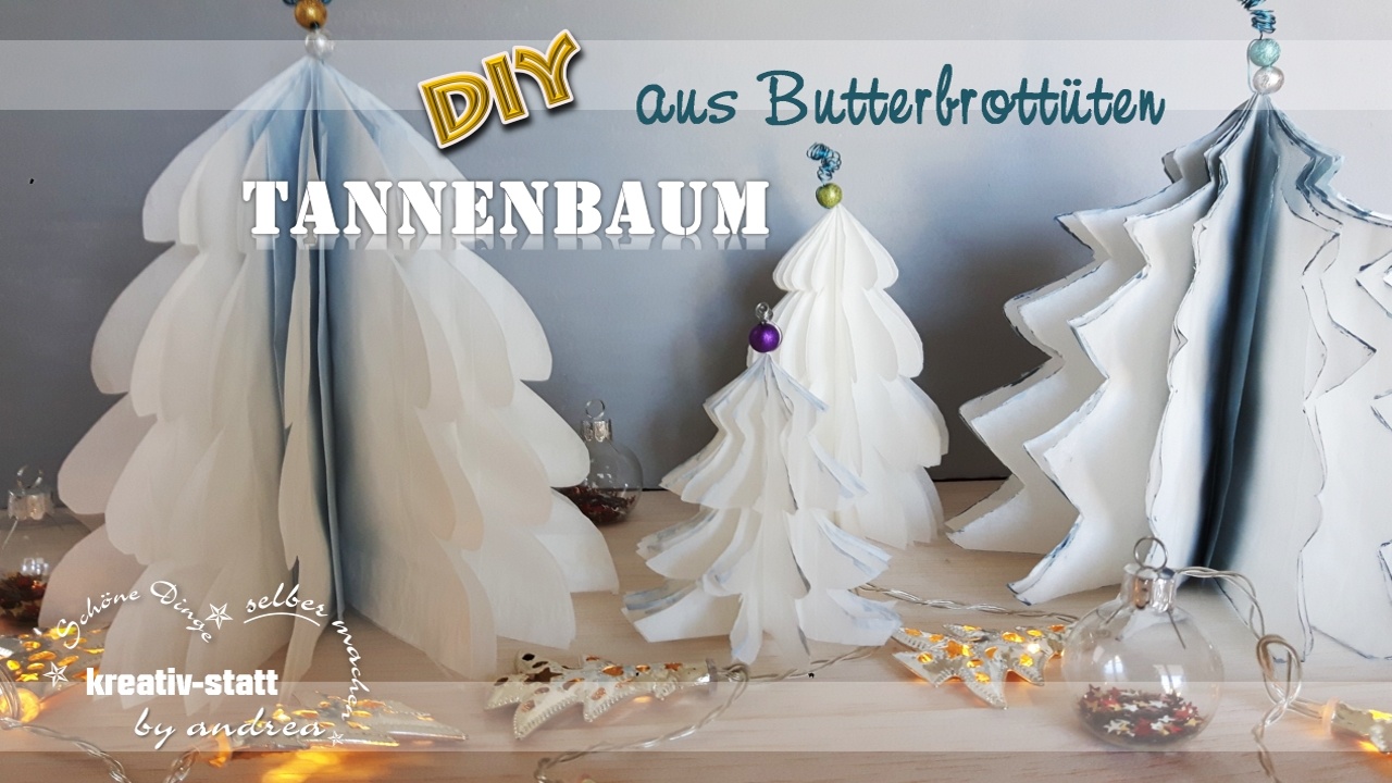 diy basteln deko tannenbaum weihnachtsbaum papier butterbrottueten anleitung wie man crafts deco pine tree christmas tree paper butterbreadbags tutorial how to 10