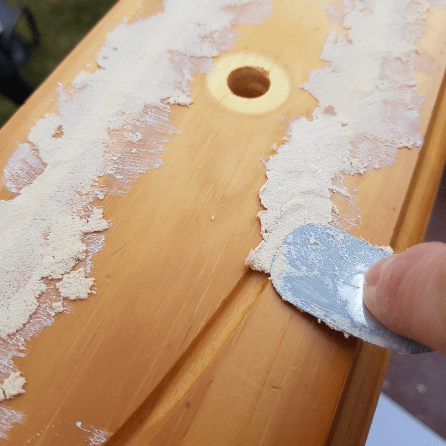 Küchenbuffet streichen mit Kreidefarbe Holz bleichen und DRY Brushing